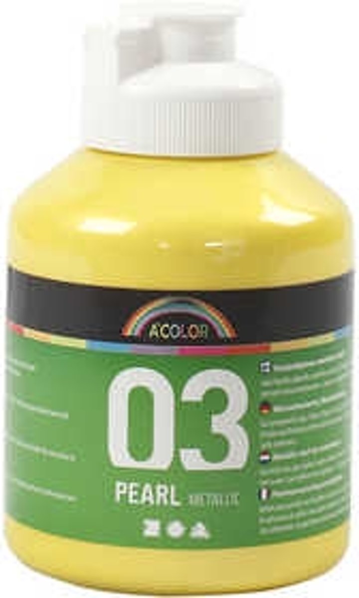 A-Color acrylverf, geel, 03- metallic, 500ml [HOB-32206]